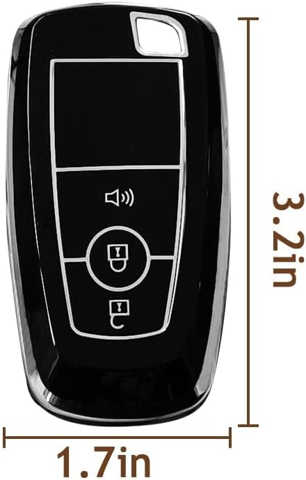 Muslogy Key Fob Cover for Maverick F150 250 EcoSport Edge Explorer Ranger Key Case Keychain Compatible with Ford 2021-2024