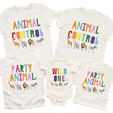 Animal Control Party Animal Matching Family Shirts, Birthday Safari Theme Tee, Kids Baby Bodysuit, Funny Family Outfits