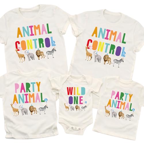 Animal Control Party Animal Matching Family Shirts, Birthday Safari Theme Tee, Kids Baby Bodysuit, Funny Family Outfits