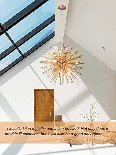 Modern Gold Sputnik Chandeliers Pendant Light Fixtures For Kitchen Island Lighting Dining Room Farmhouse Entryway Foyer Table Hallway Hanging Wrought Aluminum Ceiling 12 Light Fixture(Dia:25.6'') #TOP2