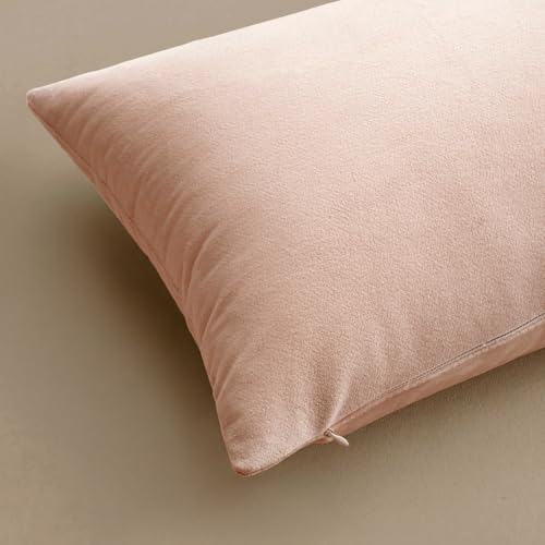 image for MIULEE Velvet Throw Pillow Covers 18x18 Inch, Pack of 2 - Pink, Super 