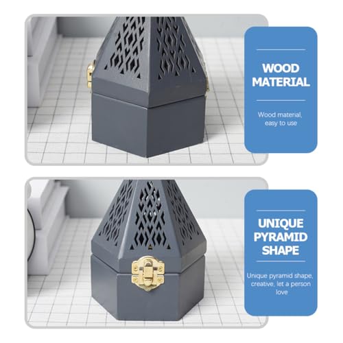 Porte-encens decoratif iplusmile pyramide en metal cisele