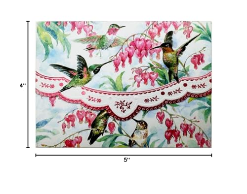 Image of Poster Foundry Set of 3 - Hummingbird Boxed Note Cards by Carol Wilson. 10 embossed 4x5 Die-Cut Notecards and Matching Envelopes in Decorative Gift Box with Magnetic Flap. NCP2508