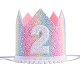 Baby 2nd Birthday Rainbow hat - Pastel Rainbow Birthday hat, Baby's Birthday Photo Props, Mini Rainb