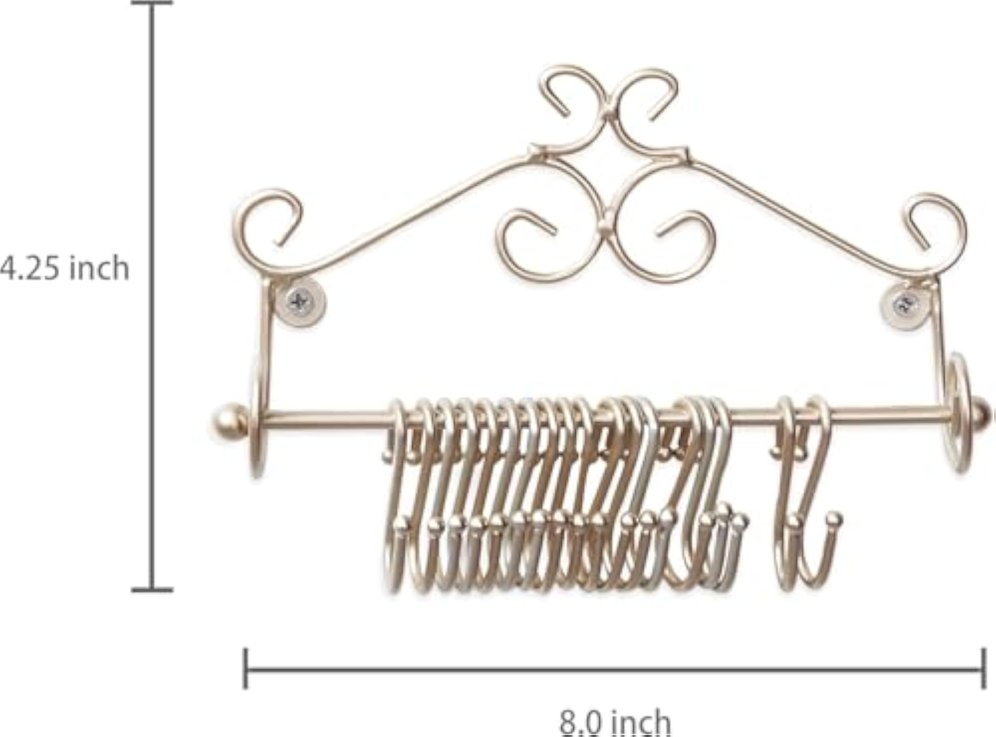 Wall Mounted Golden Metal Necklace Holder