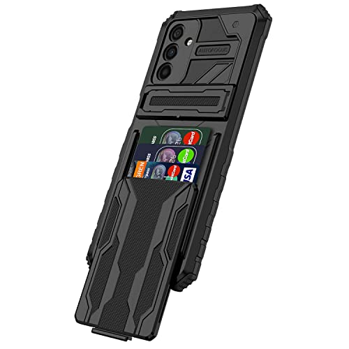 Niuuro for Samsung Galaxy A14 5G Wallet Case with Credit Card Holder Stand Kickstand Slim Rugged Shockproof Heavy Duty Defender Armor ãMilitary Gradeã Protective Phone Case - Black