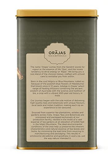 Orajas Masala Chai Loose Leaf Anti Oxidant Tea | Single Origin Authentic & Original Spiced Chai Tea | Cinnamon, Cardamom, Cloves, Dry Ginger, Black Pepper| Brew Hot Or Iced Tea (12.34 Oz) #TOP6