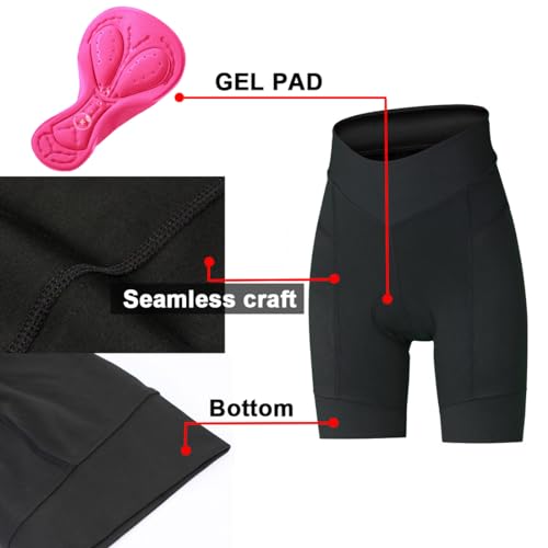 Short de ciclismo feminino amarelo, acolchoado para mulheres, com almofada de gel, calça de biciclet