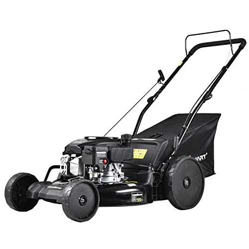 PowerSmart Self Propelled Lawn Mower, 21-Inch & 170CC, 4-Stroke Engine, 3-in-1 Gas Powered Lawn Mower with Bag, 5 Cutting Heights Adjustable