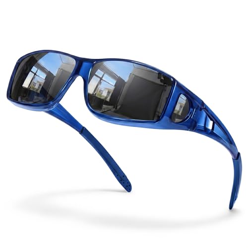 Image of IGnaef Polarized Fit Over Sunglasses for Men UV Protection, Wrap Around Shades for Fishing Driving