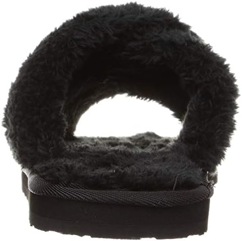 Volcom womens Lived in Lounge Faux Fur Slide Sandal, Black, 6 US | Image 2