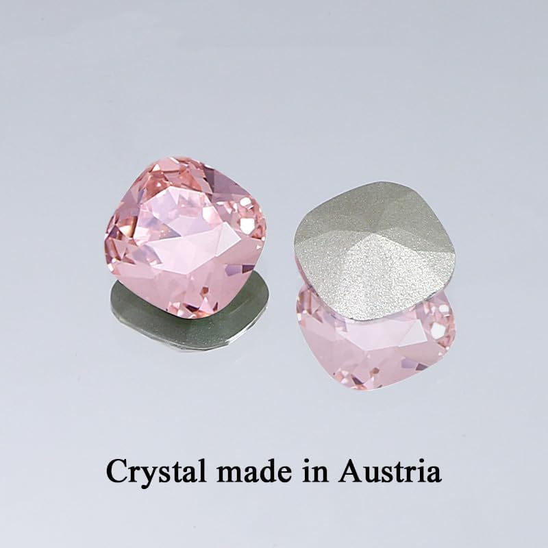 AOBOCO Sterling Silver Leverback Earrings Embellished with Crystals from Austria, Hypoallergenic Cushion Cut Square Crystal Earrings, Fine Anniversary Birthday Jewelry Gifts for Women - Image 3