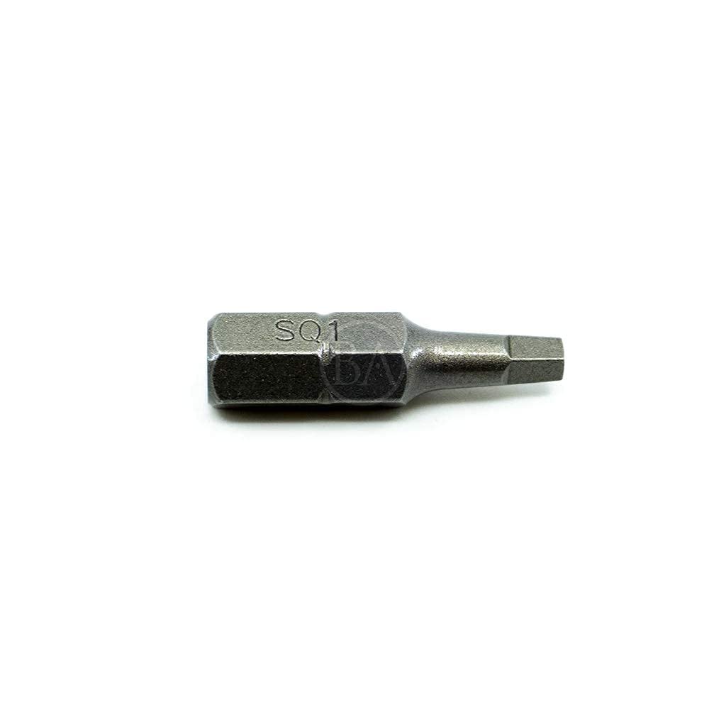 Benchmark Abrasives Square Insert Bit Set with 1/4 Inch with Hex Shank, Professional Grade Bits for Electric Screwdrivers, Hand Screwdrivers, Cordless Drills (50 Pack) - SQ1 x 1"