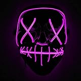  Immoch Halloween LED Máscaras Adultos LED Mask para la Fiesta de Disfraces, la Navidad, Cosplay Grimace Festival Party Show