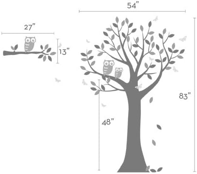Tree Decal with Owls and Butterflies - by Simple Shapes®