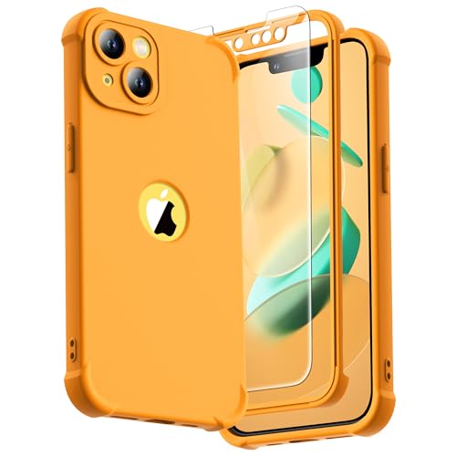 ORETECH [4 in 1 para Funda iPhone 13, con [2X Protector Pantalla, Carcasa Frontal y Trasera][Protección de cámara] 360 Grados Antigolpes Anti Choque TPU Silicona Carcasa iPhone 13 Case 6.1