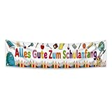 Deko Einschulung, Dekoration Schulanfang, Schuleinführung Hintergrund für Ersten Schultag, Fotohintergrund und Klassenzimmerdekoration, Maße 40 x 180 cm