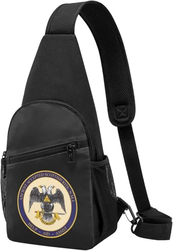 ZGHQHCDRH Ancient Accepted Scottish Rite Masonic，Fashion One-Shoulder Bag，Anti-Theft Crossbody Shoulder Chest Bag