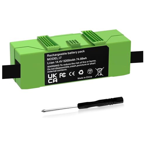 SLODA 5200mAh Batería de Repuesto para aspiradoras iRobot Roomba de Las Series e e i (i7/i7+, i4/i4+, i3/i3+, e5, e6), Compatible con el Modelo 4624864 ABL D1 de Hoover