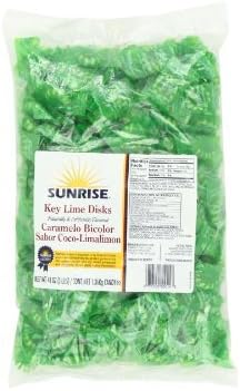Sunrise Confections Key Disks Hard Candy, Lime, 3-pound