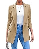 Yousify Womens Casual Double Breasted Blazers Long Sleeve Open Front Work Office Jackets Blazer Suit