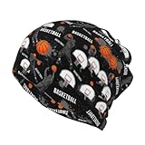 Girls Boys Beanie Caps Chemo Hat, Large Hedging Head Hat Skull Caps for School, Motorcycle, Skate, Fashion Military Tactical Cap Ski Cap (Game Sports Basketball Print Bonnets)