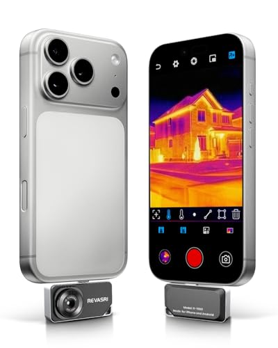 REVASRI Thermal Camera for iPhone and Android, 320×240 Super IR Resolution Thermal Imaging Camera, -4℉ to 842℉ Temp Range, Compatible with USB-C iOS & Android Device