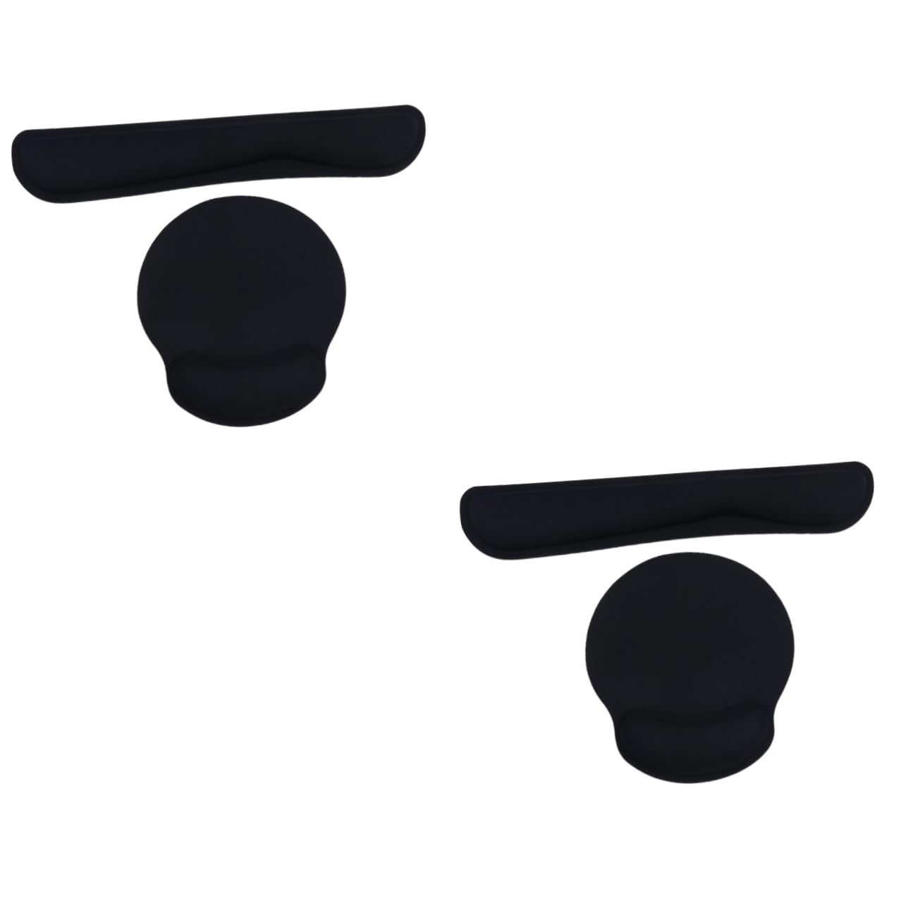 Lurrose Lot De 2 Tapis De Souris Et Repose-poignets En Mousse À Mémoire De Forme Design Ergonomique Noir Pour La Maison Et Le Bureau