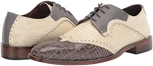 Stacy Adams Men's Gregorio Wingtip Oxford, Gray/Ivory, 7 | Image 6