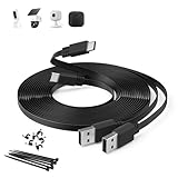 Itramax Flat USB A to Type C Charging Cord 30FT/2Pack,Extra Long USB C Power Extension Cable for Blink Outdoor 4/Mini 2K+,Ring Pan-Tilt Indoor Cam,Xiaomi Smart Camera C400,eufy SoloCam S340/S220,Black