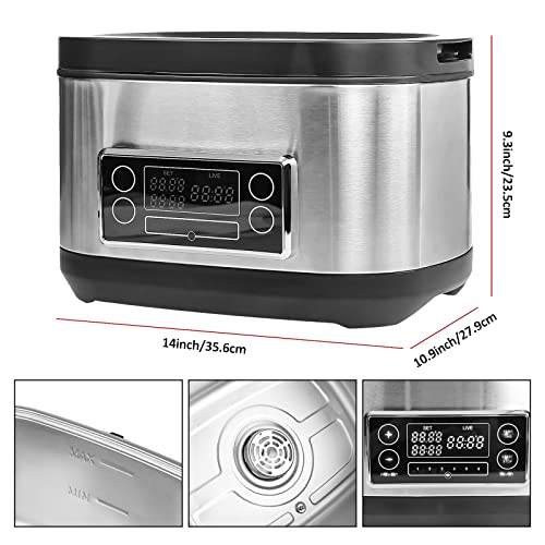 Mono-Gatari Stainless Steel Sous Vide, Sous Vide Precision Cooker, 8 Quart Sous Vide Cooker With Led Touchscreen,Ultra-Quiet Fast-Heating Immersion Circulator Precise Cooker With Accurate Temperature And Timer Control,Water Bath Cooker With Recipes And Rack For Steak/Seadfood/Poultry/Vegetables #TOP4