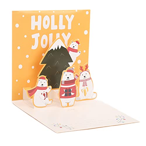 Nurnesy Cartão de feriado tridimensional, processo de prata suave e quente, formato especial de Nata