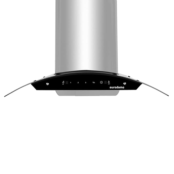 Eurodomo 90 cm 1200 m3/hr Autoclean Filterless chimney with Touch & Motion Sensor (HOOD INDIGO SC TC SS 90,Stainless Steel)