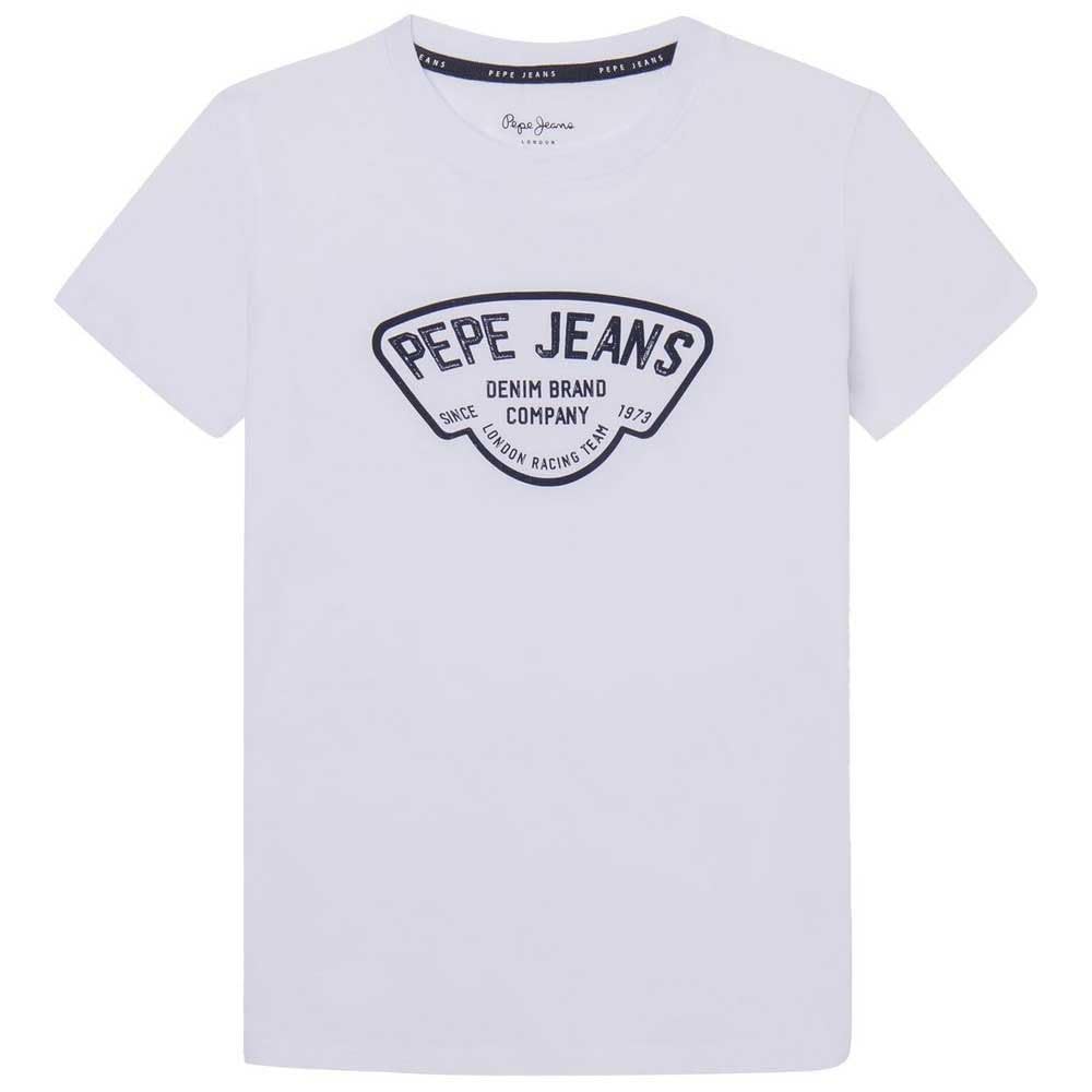 Pepe Jeans Boy's Regen T-Shirt, White (White), 8 Years