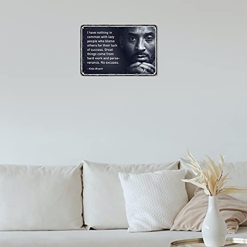Mamba Mentality Poster Motivational Quotes Wall Art Decor Boys Room Decor Office Motivational Basketball Sports Posters Gym Sign Locker Room Decor Great Things Come From Hard Work Metal Signs Home Bathroom Wall Decorations 8 X 12 Inch #TOP6