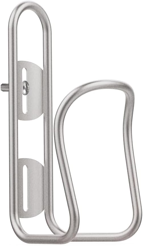 Titanium Bicycle Water Bottle Cage, Ultra Light 1.24 oz with Bolts, Silver Polished Finish (Black)