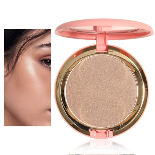 Polvos Bronceadores, Altamente Pigmentado Polvo bronceador iluminador, Suave acabado natural besado por el sol, dura todo el día, ligero, transpirable, fórmula vegana (#Bronceador claro)