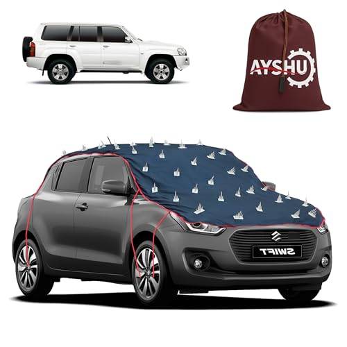Image of AYSHU Water-Resistant Spike Car Cover for Nissan Patrol - Protects from Dogs, Monkeys, Dust, Sunlight & UV - Full Roof Universal Fit