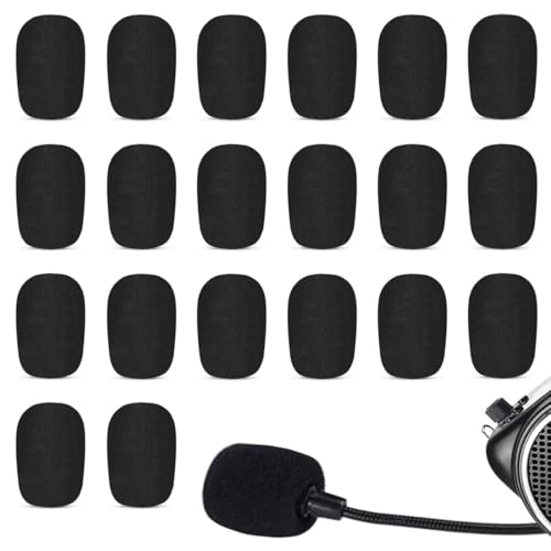 JEYORZY 20 pezzi microfono antivento protezione antipop microfono microfono in schiuma mini microfono auricolare parabrezza microfono mano protezione antivento, Copertura Microfono In Spugna Antivento