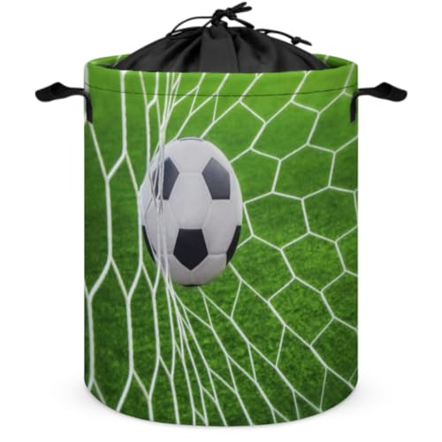 Cesto per I Panni Sporchi Chiusura con Coulisse Cesta Giochi Bambini Stampa Calcio Pieghevole Porta Giochi Contenitori Cestino Biancheria Sporca per Camera dei Bambini Bagno (Colour 3,44x35cm)