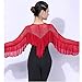 Yhhsgscr Adult Long Sleeve Latin Dancewear Women's Ruffles Salsa Dancing Outfit Ballroom Performance Clothing Tops for Samba,Red,3XL