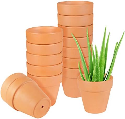 EHWINE Terracotta Pots 3 inch, 15 Pack Terra Cotta Clay Pots for Plants Succulent Pots Cute Small Cactus Clay Flower Pots Planters with Drainage (Plants Not Included)