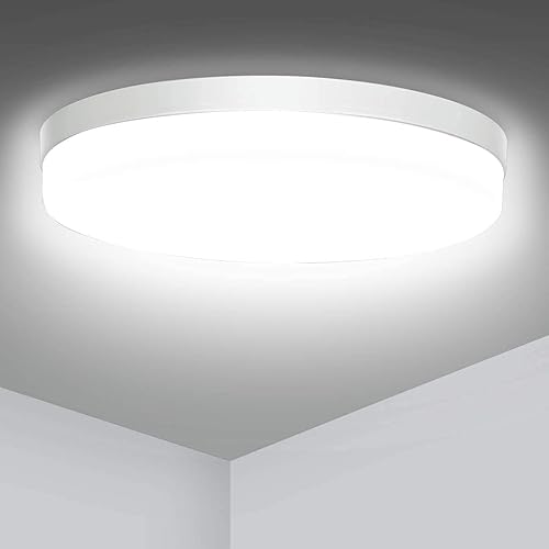 LED Ceiling Light 36W 3240lm 6500K LED Round Flush Mount Ceiling Lighting Fixture for Kitchen, Bedroom, Living Room, Hallway, Utility Laundry Closet Room and Office Cool White 9 Inch
