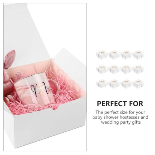 Boîtes présents avec couvercle blanches kraft corde chanvre conteneurs - 5
