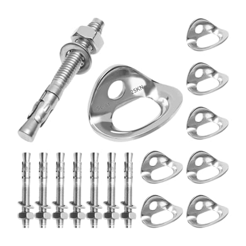 kowaku 8X Climbing Anchor Hangers 316 Stainless Steel Professional Fixed Point Anchor Hooks and Bolts for Tie Down Gym Outdoor