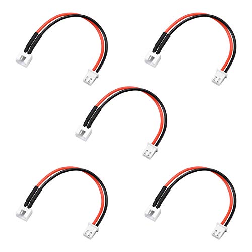 Cable de extensión de enchufe de equilibrio 1S uxcell de 10cm y 22AWG para baterías LiPo, 5 piezas