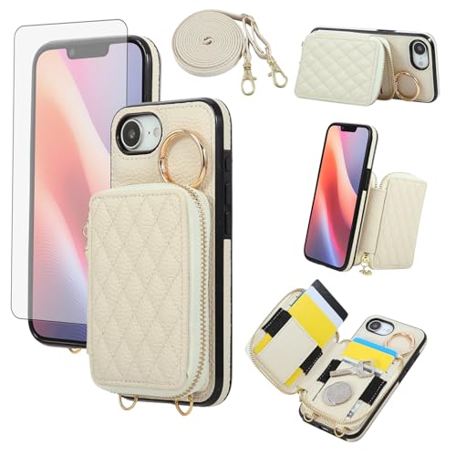 Étui iPhone 16e antichoc Asuwish contre les chutes avec fermeture éclair