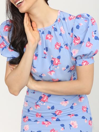 Image of Tokyo Talkies Women's Short Sleeves Round Neck Printed Dresses | Stylish Dresses | Casual Dresses