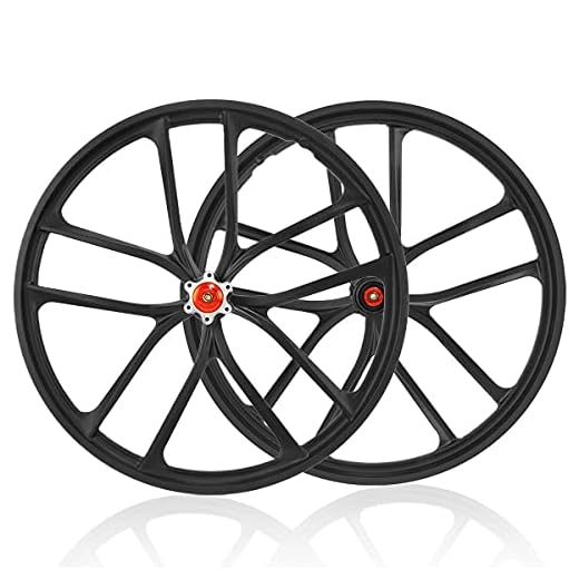 LHHL Cykelhjulsats 20 Tum Navcykelhjulsats Integrerad Cykelhjul Skivbromsarna 7/8/9/10 Hastighet Kassett Snabbhjul MTB RIM (Color : Black, Size : 20")