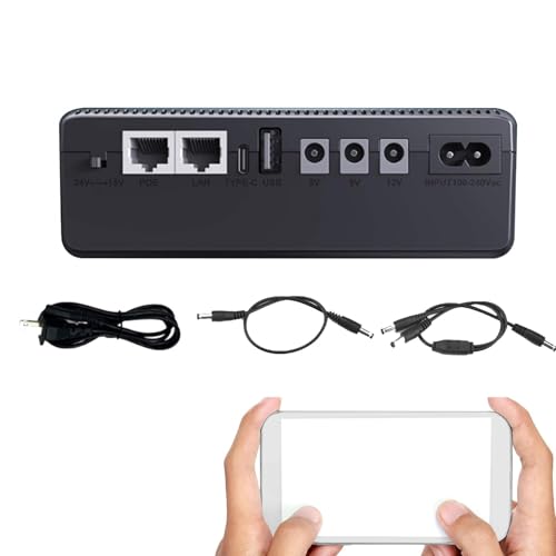 itrimaka Small UPS Backup Battery - 10400 Mah Wifi Camera Battery Supply - Small UPS Battery Supply, Compact Uninterruptible Battery Supply, Supply Backup Battery